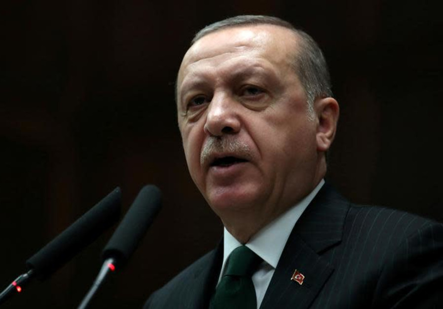 Turkish President Tayyip Erdogan addresses members of parliament from his ruling AK Party (AKP) during a meeting at the Turkish parliament in Ankara, Turkey, March 6, 2018 Photo By: UMIT BEKTAS / REUTERS Turkish President Tayyip Erdogan addresses members of parliament from his ruling AK Party (AKP) duri