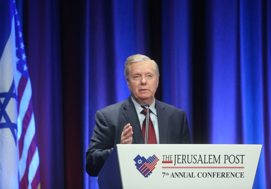 United States Senator Lindsey Graham (R-SC) speaks at the 7th Annual Jerusalem Post Conference on April 29th, 2018. Photo By: MARC ISRAEL SELLEM/THE JERUSALEM POST United States Senator Lindsey Graham (R-SC)