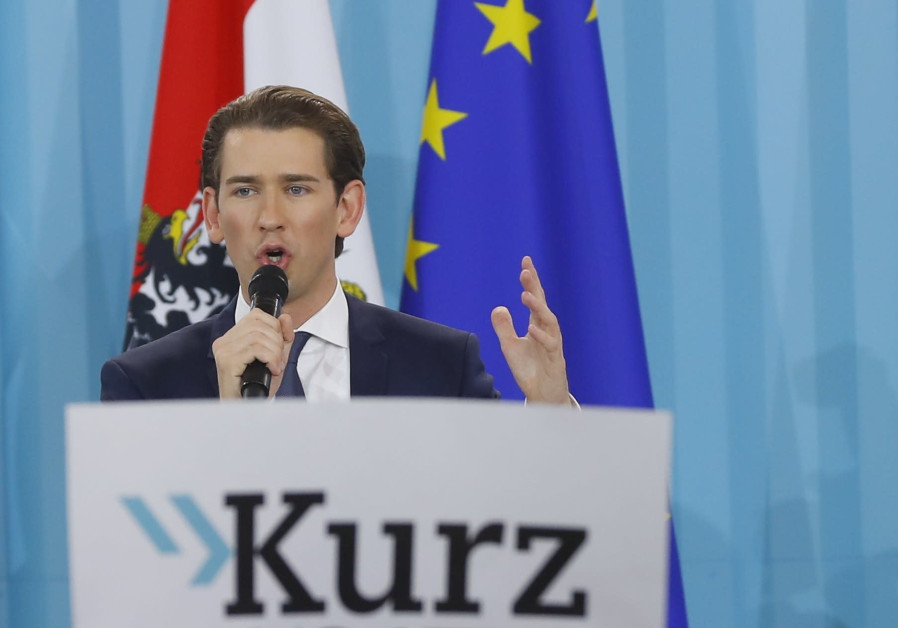 Top candidate of the People's Party (OeVP) Sebastian Kurz attends his party's victory celebration meeting in Vienna, Austria, October 15, 2017. Photo By: LEONHARD FOEGER / REUTERS Sidestepping standard procedure, Austrian chancellor to visit Western Wall
