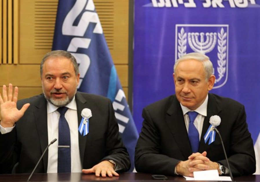 Avigdor Liberman and Benjamin Netanyahu Photo By: MARC ISRAEL SELLEM Liberman Netanyahu