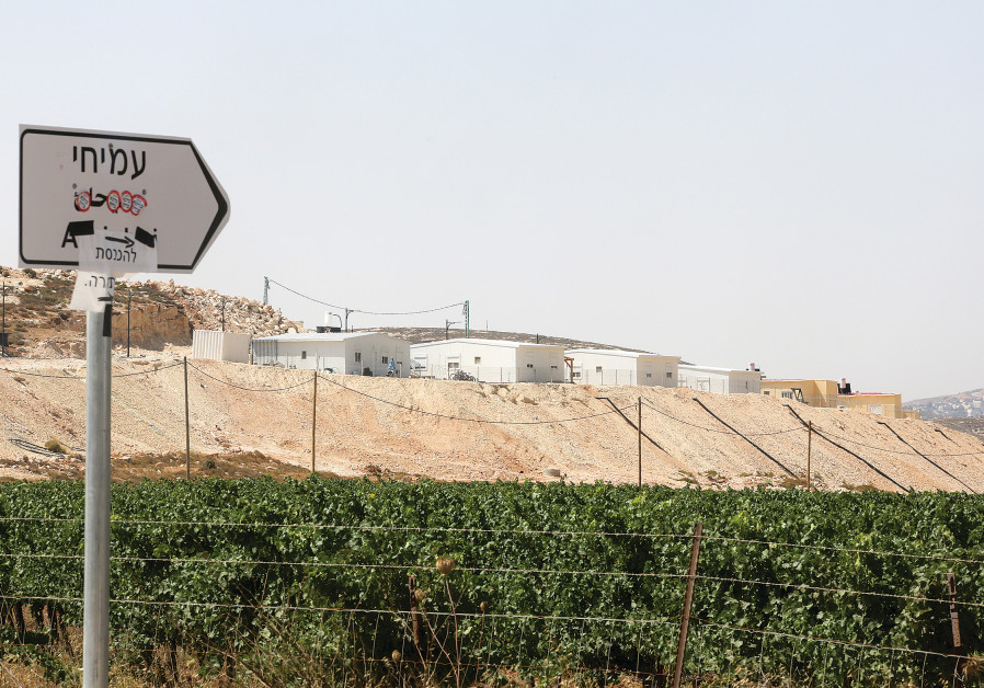 THE NEWLY built settlement of Amihai seen from the vinyards of Meshek Achiya just north of the Shiloh Valley July 12, 2018 Photo By: MARC ISRAEL SELLEM THE NEWLY built settlement of Amihai seen from the vinyards of Meshek Achiya just north of the Shilo