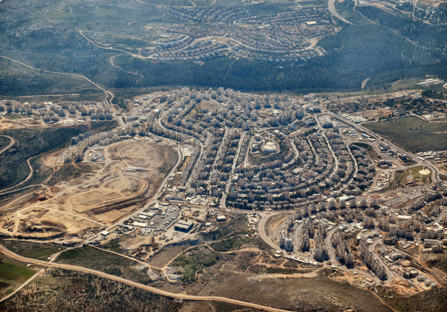 An arial view of the West Bank settlement Modiin Illit Photo By: DVIRRAZ/WIKIMEDIA COMMONS An arial view of the West Bank settlement Modiin Illit