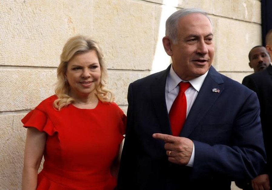 Israeli Prime Minister Benjamin Netanyahu and his wife Sara Netanyahu stand next to the dedication plaque of the U.S. embassy in Jerusalem, after the dedication ceremony of the new U.S. embassy in Jerusalem, May 14, 2018. Photo By: ILLUSTRATIVE/RONEN ZVULUN/REUTERS Israeli Prime Minister Benjamin Netanyahu and his wife Sara Netanyahu stand next to the dedication p