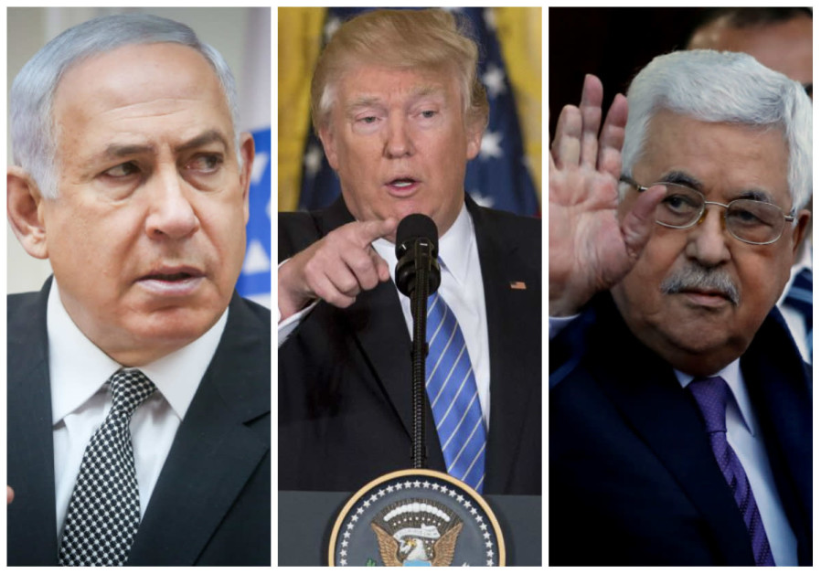 Benjamin Netanyahu (L), Donald Trump (C) and Mahmoud Abbas (R) Photo By: REUTERS Benjamin Netanyahu (L), Donald Trump (C) and Mahmoud Abbas (R)