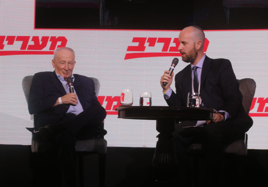 Former Attorney General Yehuda Weinstein interviewed by The Jerusalem Post Editor-in-Chief Yaakov Katz at the Maariv Leaders Conference Photo By: MARC ISRAEL SELLEM Former Attorney General Yehuda Weinstein interviewed by Jerusalem Post Editor-in-Chief Yaakov Katz
