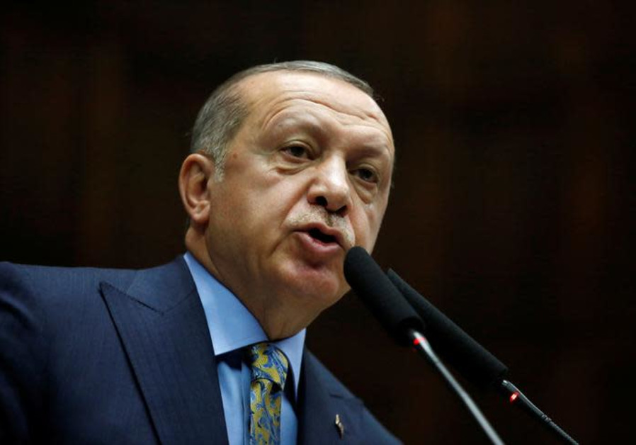 Turkish President Tayyip Erdogan addresses members of parliament from his ruling AK Party (AKP) during a meeting at the Turkish parliament in Ankara, Turkey, October 23, 2018 Photo By: REUTERS/TUMAY BERKIN Turkish President Tayyip Erdogan addresses members of parliament from his ruling AK Party (AKP)