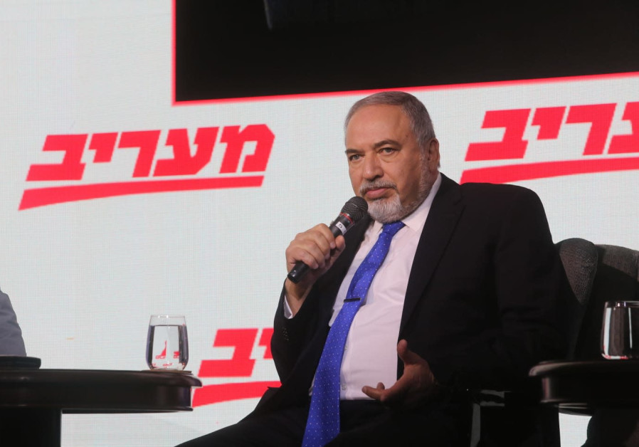 Defense Minister Avigdor Liberman at Maariv Leaders Conference Photo By: MARC ISRAEL SELLEM Defense Minister Avigdor Liberman at Maariv Leaders Conference