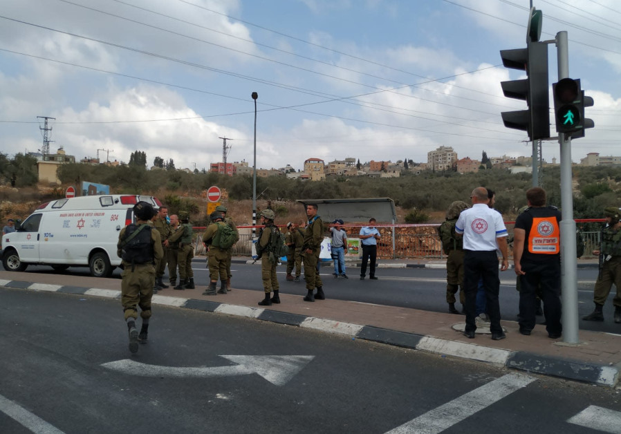 The site of a terror attack at Gitai Avisar Junction on Monday October, 15, 2018 Photo By: TAZPIT The site of a terror attack at Gitai Avisar Junction on Monday October, 15, 2018