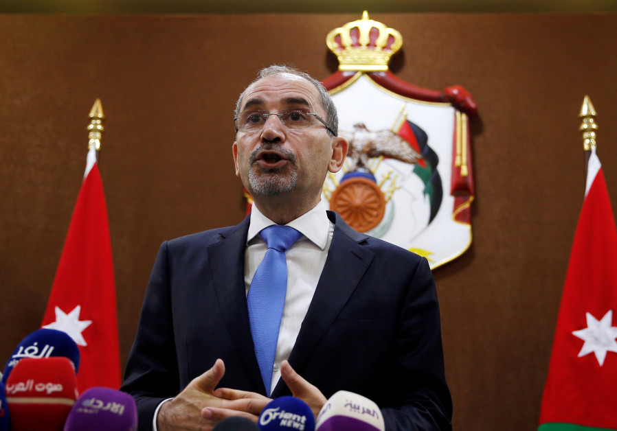 Jordanian Foreign Minister Ayman Safadi addresses the press in Amman, Jordan, July 2, 2018. Photo By: MUHAMMAD HAMED / REUTERS Jordanian Foreign Minister Ayman Safadi addresses the press in Amman, Jordan, July 2, 2018.