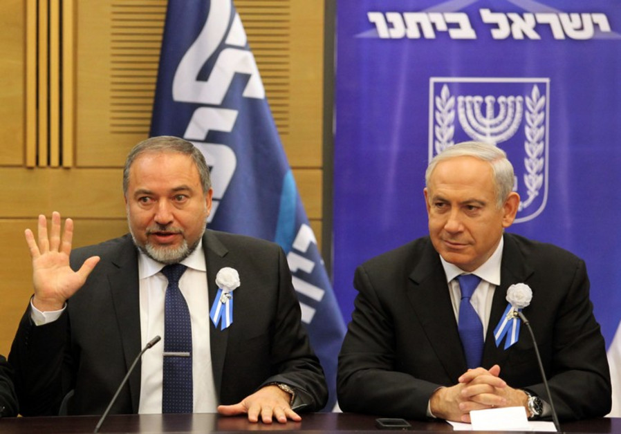 Avigdor Liberman and Benjamin Netanyahu Photo By: MARC ISRAEL SELLEM Liberman Netanyahu