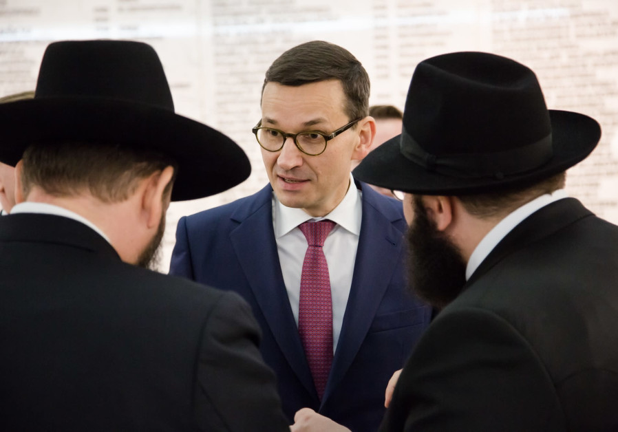Polish Prime Minister Mateusz Morawiecki meets Rabbi Shalom Ber Stambler Photo By: KATARZYNA GWIZDOŃ-CIACHOROWSKA Polish Prime Minister: Poland is safe for Jews and a friend of Israel