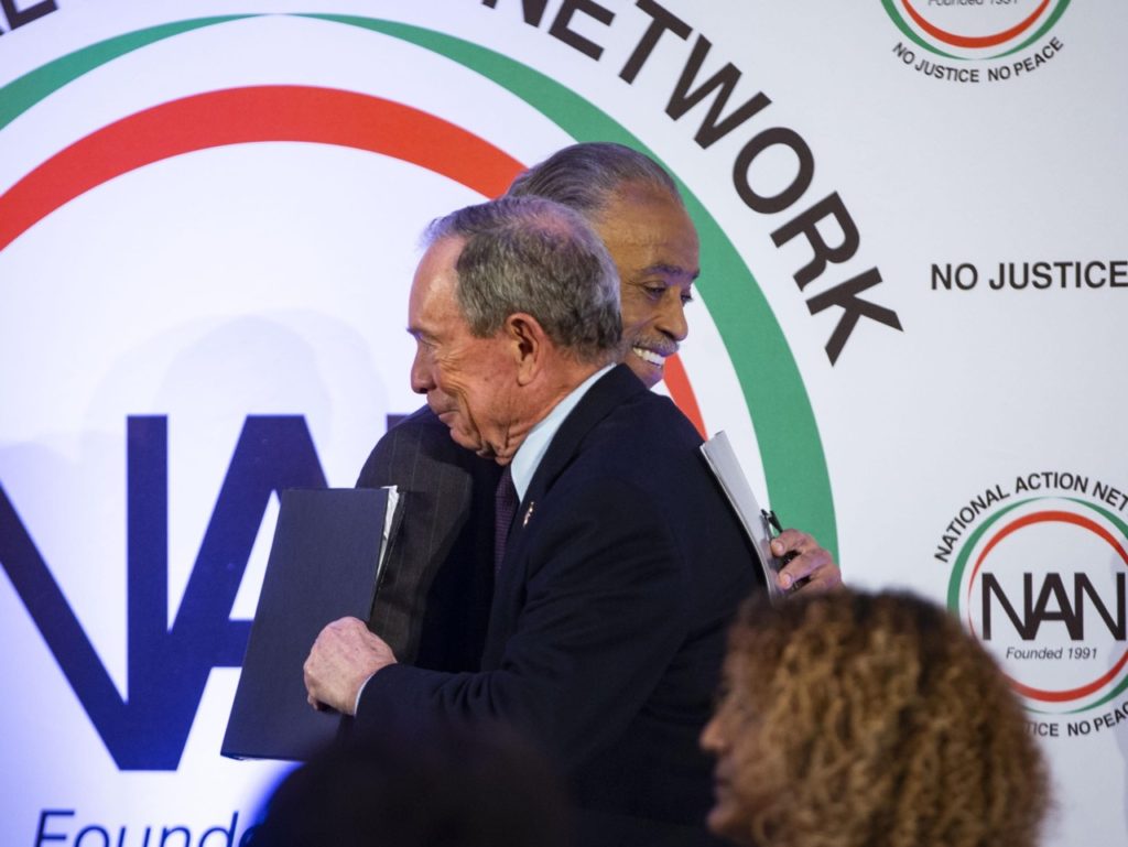 Mike Bloomberg and Al Sharpton (Al Drago / Getty)