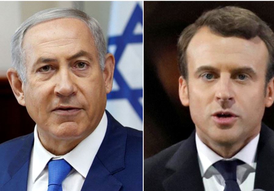 PM Netanyahu and French President Macron Photo By: REUTERS PM Netanyahu and French President Macron