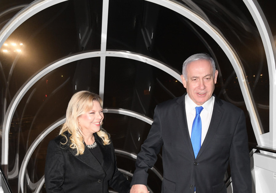 Prime Minister Benjamin Netanyahu and his wife Sara boarding the plane to Warsaw Photo By: AMOS BEN-GERSHOM/GPO Prime Minister Benjamin Netanyahu and his wife Sara boarding the plane to Warsaw