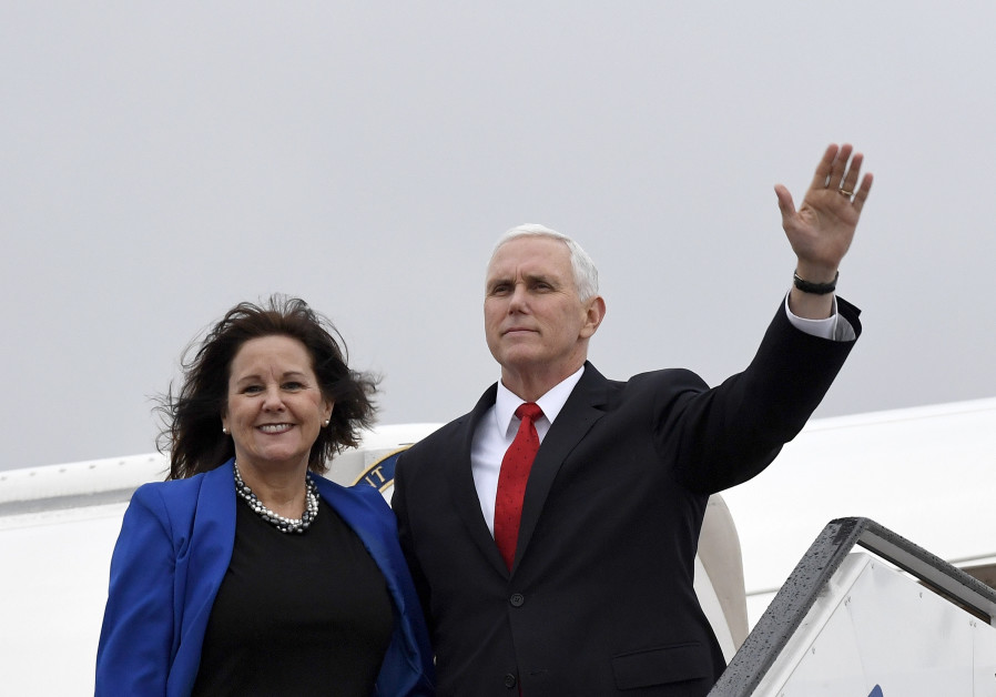 Vice President of the United States Mike Pence departing from Israel’s Ben Gurion Airport, January 23, 2018. Photo By: MATTY STERN, US EMBASSY TEL AVIV Pence accuses Iran of Nazi-like antisemitism