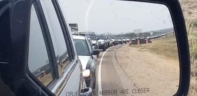 A convoy of Texas DPS troopers head to the state's border with Mexico to help stop the crossing of caravan migrants. (Photo courtesy of OathKeepers.org)