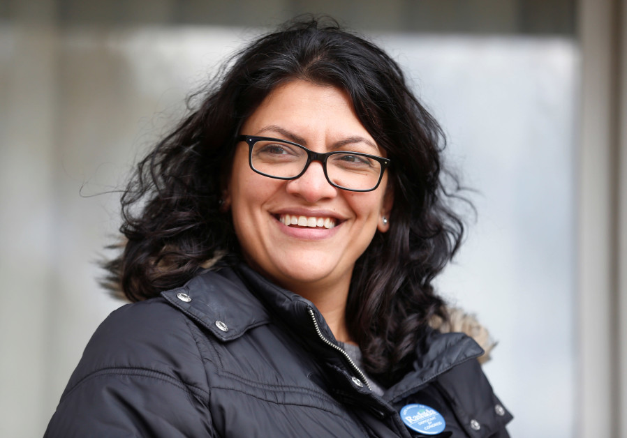 Democratic US congressional candidate Rashida Tlaib before Election Day in Michigan, 2018. Photo By: REUTERS/REBECCA COOK Democratic US congressional candidate Rashida Tlaib before Election Day in Michigan, 2018.