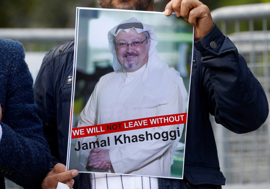 A demonstrator holds picture of Saudi journalist Jamal Khashoggi during a protest in front of Saudi Arabia's consulate in Istanbul, Turkey, October 5, 2018 Photo By: OSMAN ORSAL/REUTERS A demonstrator holds picture of Saudi journalist Jamal Khashoggi during a protest in front of Saudi