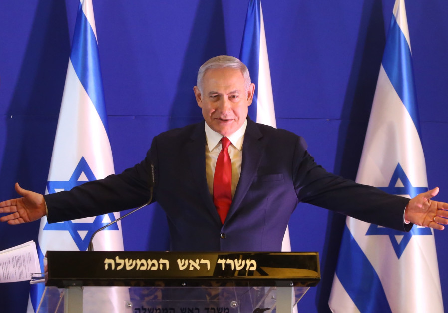 Prime Minister Benjamin Netanyahu at a press conference, February 19th, 2019 Photo By: MARC ISRAEL SELLEM/THE JERUSALEM POST Prime Minister Benjamin Netanyahu at a press conference, February 19th, 2019