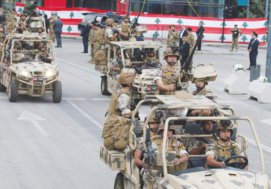 LEBANESE SOLDIERS taking part in a parade. Photo By: REUTERS LEBANESE SOLDIERS taking part in a parade.