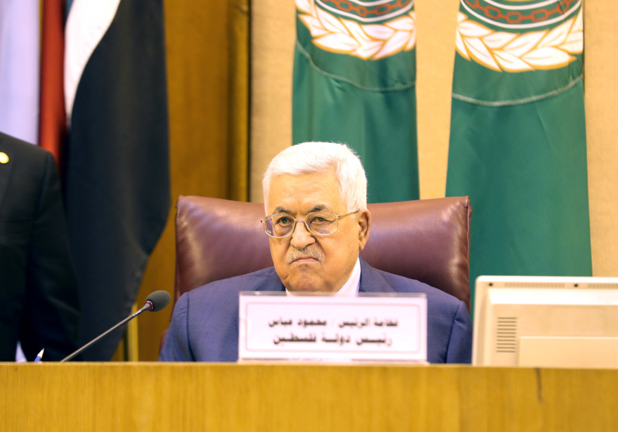 PA President Mahmoud Abbas attends the Arab League's foreign ministers meeting to discuss unannounced U.S. blueprint for Israeli-Palestinian peace, in Cairo, Egypt, April 21, 2019. Photo By: MOHAMED ABD EL GHANY/REUTERS PA President Mahmoud Abbas attends the Arab League's foreign ministers meeting in Cairo, April 2019