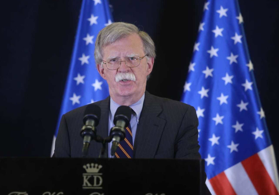 National security advisor John Bolton at press conference at King David Photo By: MARC ISRAEL SELLEM/THE JERUSALEM POST National security advisor John Bolton at press conference at King David