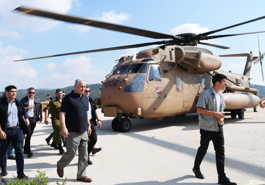 Prime Minister Benjamin Netanyahu at an army exercise in the north on June 19th, 2019 Photo By: AMOS BEN-GERSHOM/GPO Prime Minister Benjamin Netanyahu at an army exercise in the north on June 19th, 2019