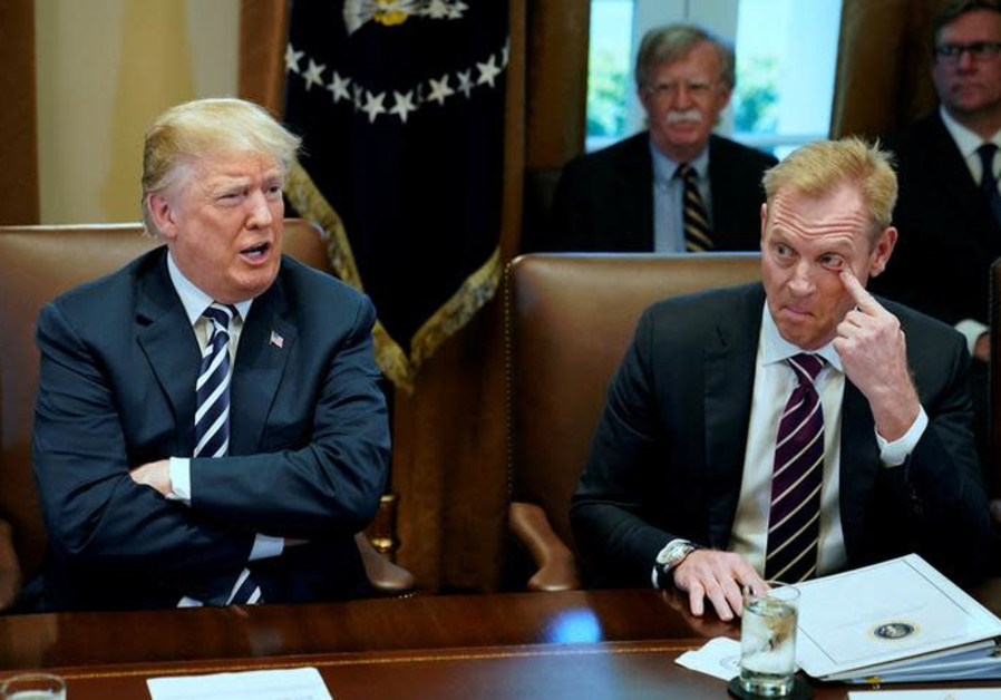 U.S. President Donald Trump, flanked by Deputy Secretary of Defense Patrick Shanahan, holds a cabinet meeting at the White House in Washington. Photo By: REUTERS/JONATHAN ERNST U.S. President Donald Trump, flanked by Deputy Secretary of Defense Patrick Shanahan.