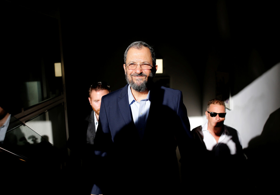 Former Israeli Prime Minister Ehud Barak arives before delivering a statement in Tel Aviv, Israel June 26, 2019 Photo By: CORINNA KERN/REUTERS Democratic Israel: Ehud Barak's new party revealed