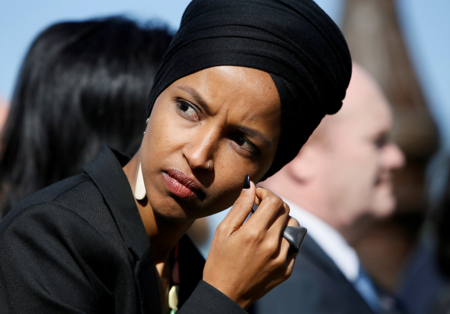 Rep. Ilhan Omar (D-MN) participates in a news conference outside the U.S. Capitol in Washington, US, April 10, 2019 Photo By: JIM BOURG/ REUTERS Ilhan Omar introduces pro-BDS resolution, announces visit to Israel