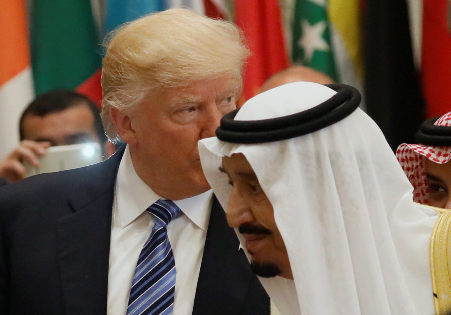 US President Donald Trump and Saudi Arabia's King Salman bin Abdulaziz Al Saud (R) attend the Arab Islamic American Summit in Riyadh, Saudi Arabia May 21, 2017. Photo By: REUTERS/JONATHAN ERNST Saudi king approves hosting U.S. troops to enhance regional security