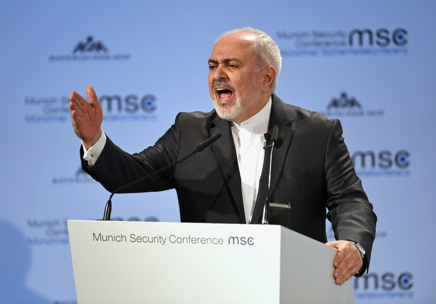 Iran's Foreign Minister Mohammad Javad Zarif speaks during the annual Munich Security Conference in Munich, Germany February 17, 2019 Photo By: ANDREAS GEBERT/REUTERS Iran's Foreign Minister Mohammad Javad Zarif speaks during the annual Munich Security Conference