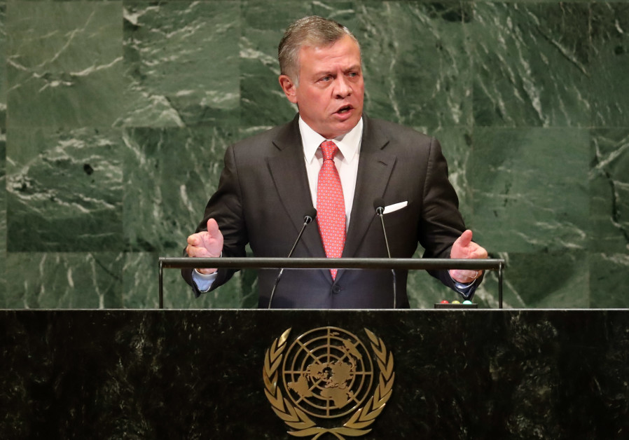 Jordan's King Abdullah II ibn Al Hussein addresses the 73rd session of the United Nations General Assembly at UN headquarters in New York, September 25, 2018 Photo By: CARLO ALLEGRI/REUTERS King Abdullah refuses meeting with Netanyahu - Report