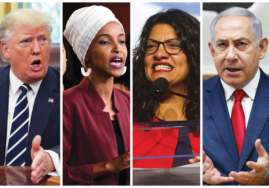 US PRESIDENT Donald Trump takes on US Representatives Rashida Tlaib and Ilhan Omar. Are American Jews stuck between a rock and hard place? Photo By: REUTERS Nearly 50% of Jewish Israelis approve ban of Rashida Tlaib, Ilhan Omar - poll