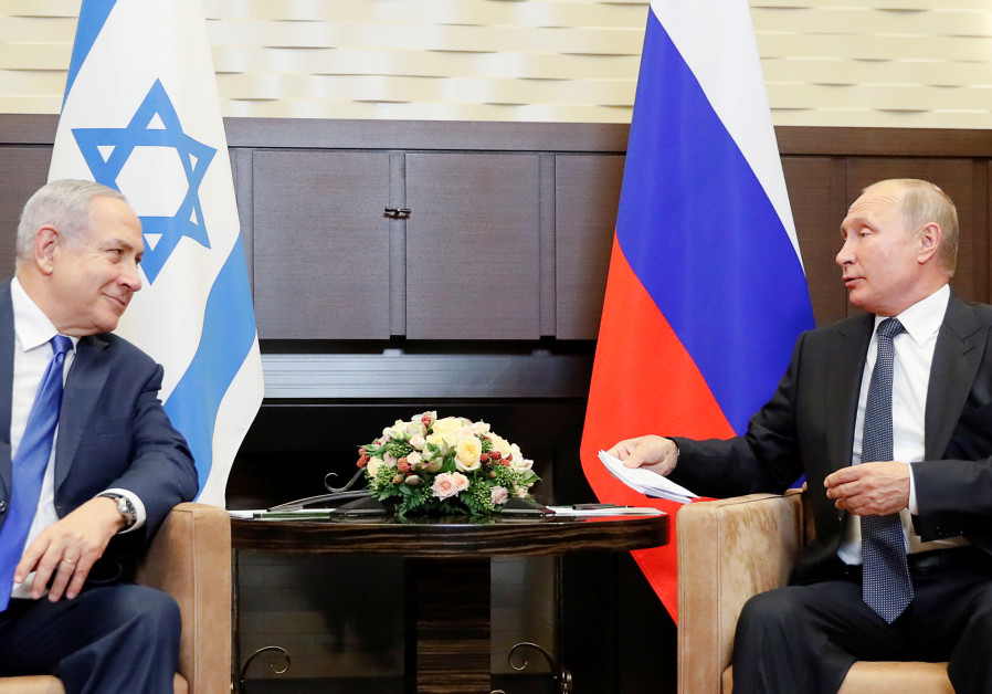 Russian President Vladimir Putin attends a meeting with Israeli Prime Minister Benjamin Netanyahu at the Bocharov Ruchei state residence in Sochi, Russia September 12, 2019. Photo By: REUTERS/SHAMIL ZHUMATOV Russian President Vladimir Putin attends a meeting with Israeli Prime Minister Benjamin Netanyahu at