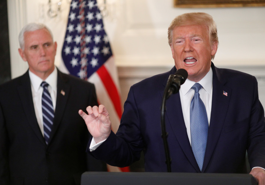 U.S. President Donald Trump delivers a statement on the conflict in Syria with Vice President Mike Pence at his side in the Diplomatic Room of the White House in Washington, U.S., October 23, 2019 Photo By: REUTERS//TOM BRENNER Trump: Turkey promised ceasefire would be permanent; U.S. to lift sanctions