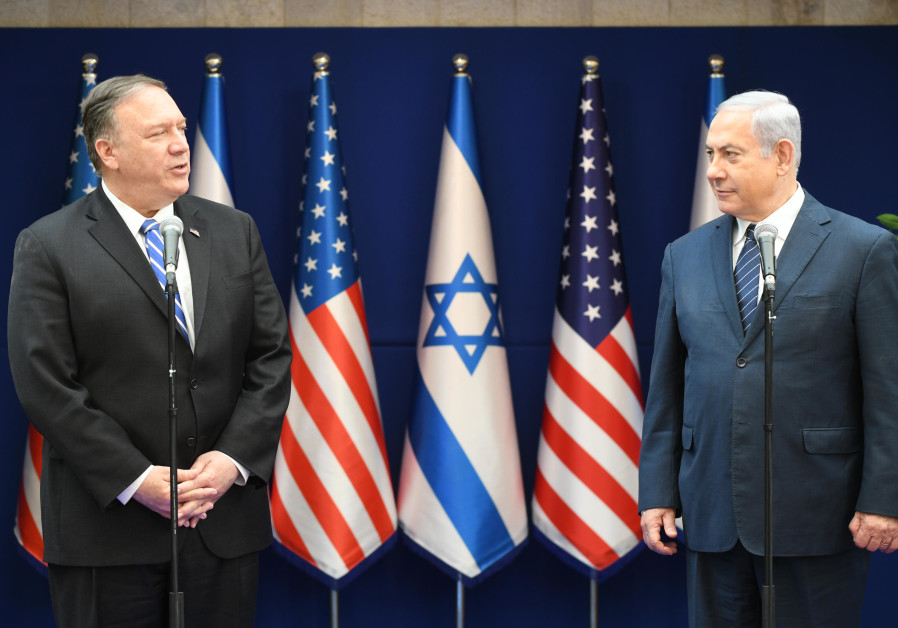 US Secretary of State Mike Pompeo and Prime Minister Benjamin Netanyahu meet in Jerusalem, October 18 2019 Photo By: AMOS BEN-GERSHOM/GPO US Secretary of State Mike Pompeo and Prime Minister Benjamin Netanyahu meet in Jerusalem, October 1