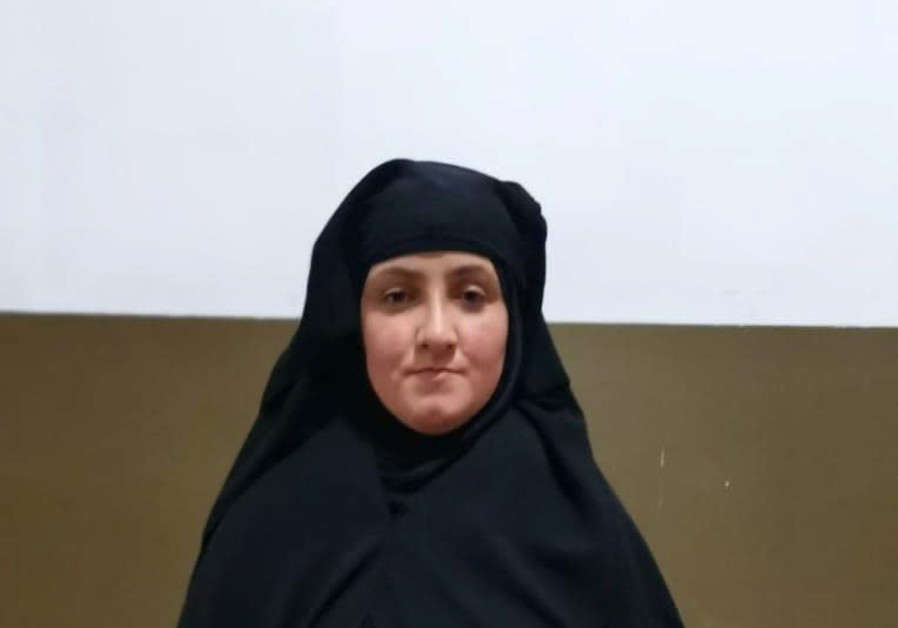 A woman, believed to be the daughter-in-law of Rasmiya Awad, sister of slain Islamic State leader Abu Bakr al-Baghdadi Photo By: TURKISH SECURITY OFFICIALS/REUTERS A woman, believed to be the daughter-in-law of Rasmiya Awad, sister of slain Islamic State leader
