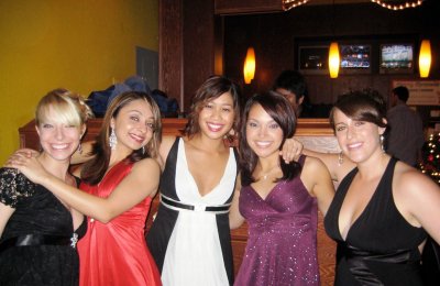 Unit Christmas party in San Angelo, Texas, in 2007. From left to right: Marty, Sadia Heil, Erinne, Sheena, and Kate. Photo courtesy of the author.