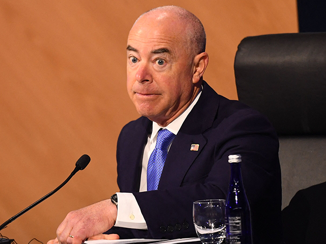 US Homeland Security Secretary Alejandro Mayorkas chairs a plenary session of the 9th Summit of the Americas in Los Angeles, California, June 10, 2022. (Photo by Patrick T. FALLON / AFP) (Photo by PATRICK T. FALLON/AFP via Getty Images)