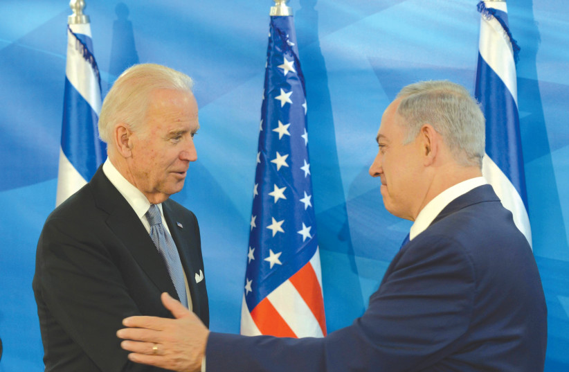 PRIME MINISTER Benjamin Netanyahu meets with Joe Biden at the Prime Minister’s Office in Jerusalem, in 2016 when Biden was US vice-president. (credit: AMOS BEN GERSHOM/GPO) PRIME MINISTER Benjamin Netanyahu meets with Joe Biden at the Prime Minister’s Office in Jerusalem, in 2016 when Biden was US vice-president. (credit: AMOS BEN GERSHOM/GPO)