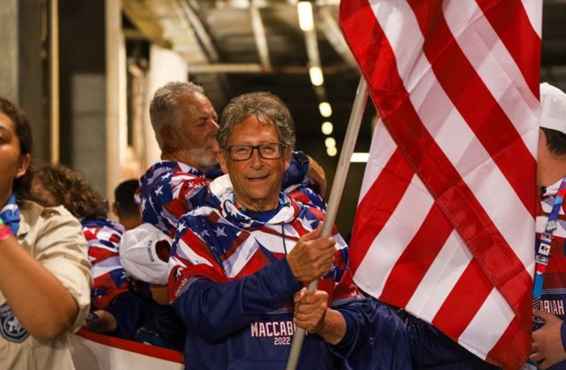 Stuart Weitzman served as the US team's flag bearer. (credit: Courtesy Maccabi USA) Stuart Weitzman served as the US team's flag bearer. (credit: Courtesy Maccabi USA)