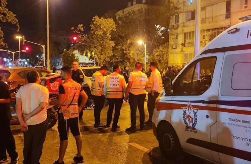The scene of an accident in Holon in which a 60 year old man was killed. (credit: MDA SPOKESPERSON) The scene of an accident in Holon in which a 60 year old man was killed. (credit: MDA SPOKESPERSON)