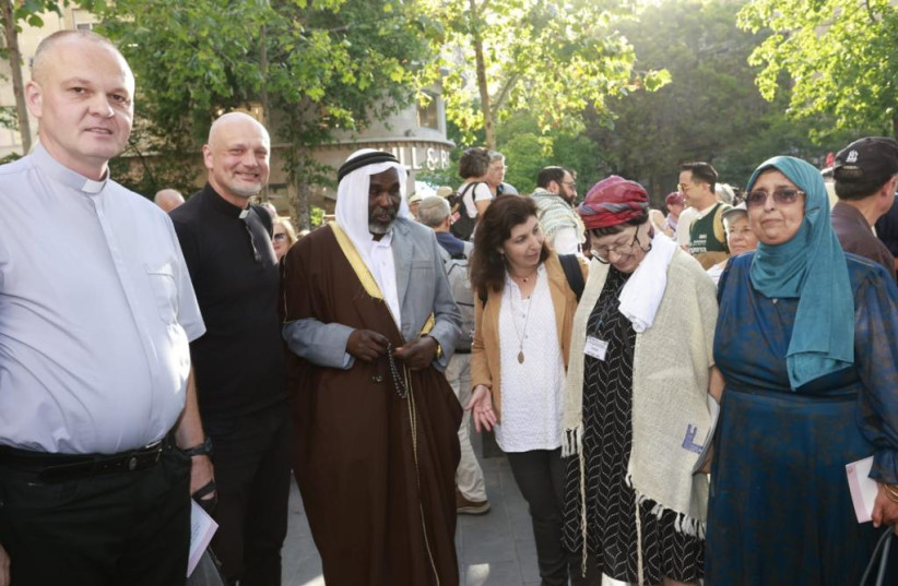 Participants at the interfaith march in Jerusalem, May 11, 2023. (credit: YOSSI ZAMIR) Participants at the interfaith march in Jerusalem, May 11, 2023. (credit: YOSSI ZAMIR)
