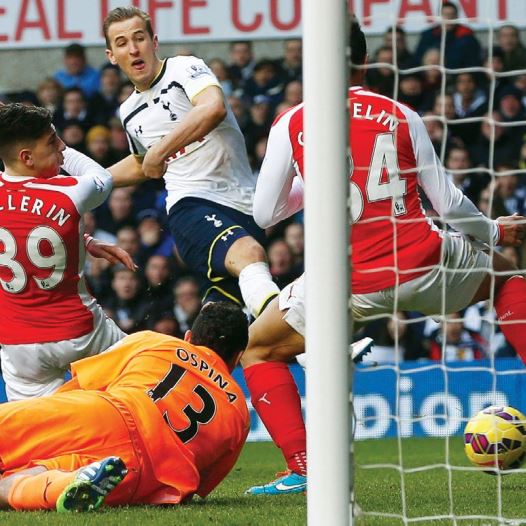 Harry Kane of Tottenham Hotspur scores against Arsenal during their English Premier League soccer match at White Hart Lane, London, in February (credit: EDDIE KEOGH / REUTERS) Harry Kane of Tottenham Hotspur scores against Arsenal during their English Premier League soccer match at White Hart Lane, London, in February (credit: EDDIE KEOGH / REUTERS)