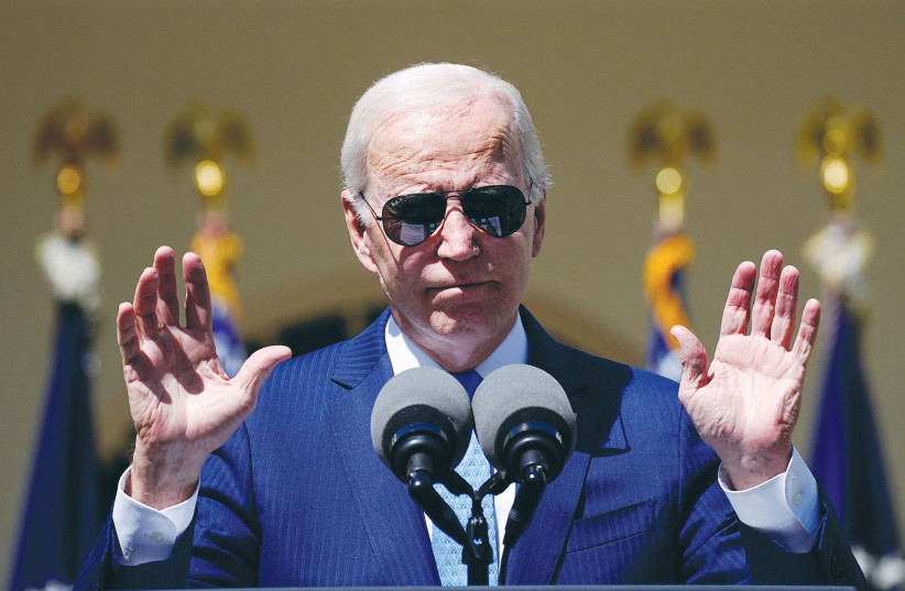 US PRESIDENT Joe Biden speaks at the White House, in April 2023. (credit: Nathan Howard/Reuters) US PRESIDENT Joe Biden speaks at the White House, in April 2023. (credit: Nathan Howard/Reuters)