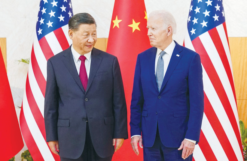 US PRESIDENT Joe Biden meets Chinese President Xi Jinping on the sidelines of the G20 summit in Bali, in November. A China-dominated Middle East would threaten US trade and national security, says the writer. (credit: KEVIN LAMARQUE/REUTERS) US PRESIDENT Joe Biden meets Chinese President Xi Jinping on the sidelines of the G20 summit in Bali, in November. A China-dominated Middle East would threaten US trade and national security, says the writer. (credit: KEVIN LAMARQUE/REUTERS)