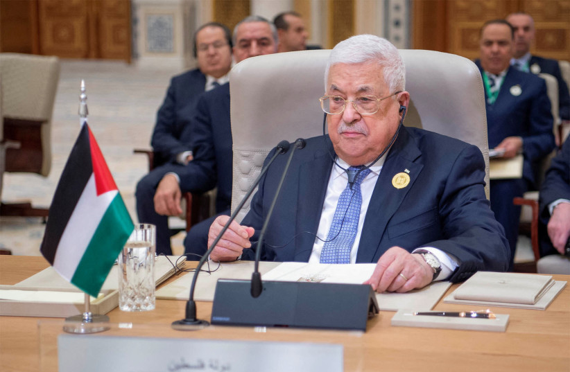 Palestinian President Mahmoud Abbas attends the China-Arab summit in Riyadh, Saudi Arabia December 9, 2022. (credit: SAUDI PRESS AGENCY/HANDOUT VIA REUTERS) Palestinian President Mahmoud Abbas attends the China-Arab summit in Riyadh, Saudi Arabia December 9, 2022. (credit: SAUDI PRESS AGENCY/HANDOUT VIA REUTERS)