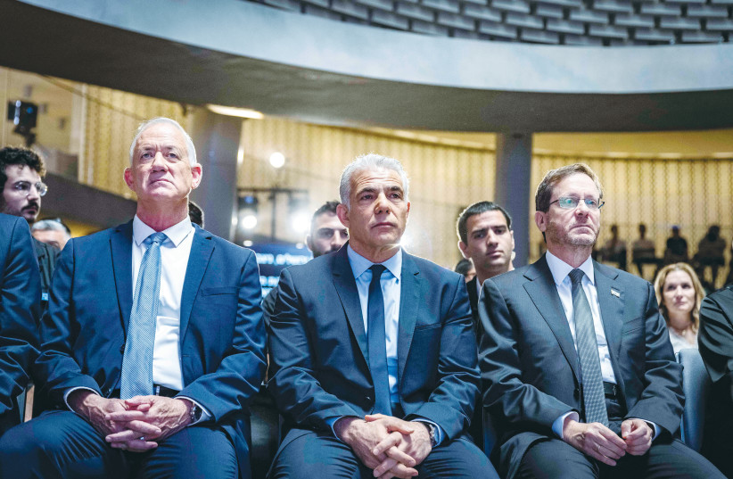 WILL THE talks under the auspices of President Isaac Herzog allow top opposition figures Yair Lapid and Benny Gantz to reach an agreement with the government coalition on judicial reform? (credit: OLIVIER FITOUSSI/FLASH90) WILL THE talks under the auspices of President Isaac Herzog allow top opposition figures Yair Lapid and Benny Gantz to reach an agreement with the government coalition on judicial reform? (credit: OLIVIER FITOUSSI/FLASH90)