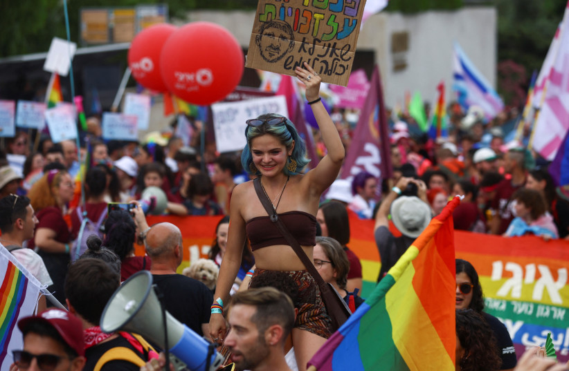 Israelis march in Jerusalem during the pride march on June 1, 2023 (credit: REUTERS/Ronen Zvulun) Israelis march in Jerusalem during the pride march on June 1, 2023 (credit: REUTERS/Ronen Zvulun)